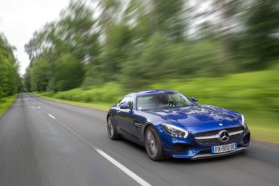 the mercedes sls amg roads driving down a country road