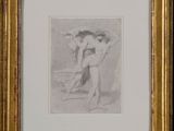 une image d'un dessin de femme nue dans un cadre doré