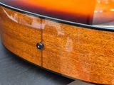 a close up of a guitar case on a table