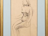 an image of a drawing of a woman sitting in a chair