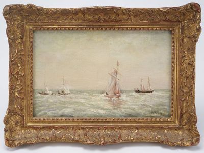 an image of a painting of a sailboat in the ocean