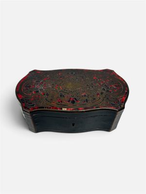 an image of a black and red box on a white surface