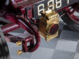a close up of a model of a car on display