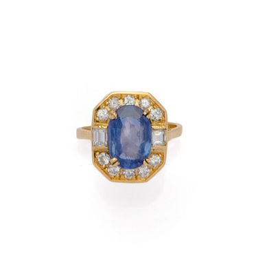 a sapphire and diamond ring
