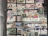 une importante collection de timbres, exposée dans une vitrine