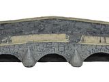 a picture of a stone bridge with a train on it