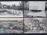 plusieurs vieilles photos en noir et blanc représentant une ferme, une maison et quelques arbres