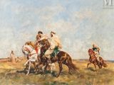 an image of a painting of a group of men riding horses