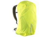 l'arrière d'un sac à dos jaune muni d'une poignée noire, sur fond blanc