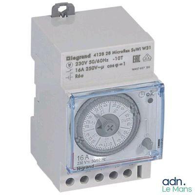 a close up of a timer on a white background