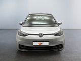 the front view of a silver volkswagen vw electric car