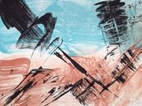 abstract painting of a man in a top hat and a woman in a top hat