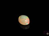an image of a white oplite on a black background
