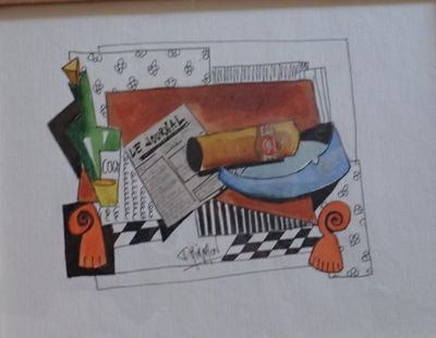 Thierry MIRAMON (1965-2019) Nature morte au cigare et au cog…