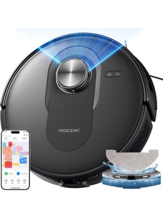 une image d'un aspirateur robotisé avec une télécommande