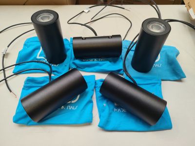 5 appliques extérieures led alu noir LLD Mod. Tracia M Doubl…
