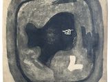 une image représentant un dessin en noir et blanc d'un poisson dans un bocal