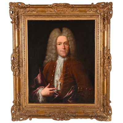 ECOLE FRANCAISE vers 1700. « Portrait d’un gentilhomme en ha… - Photo 1