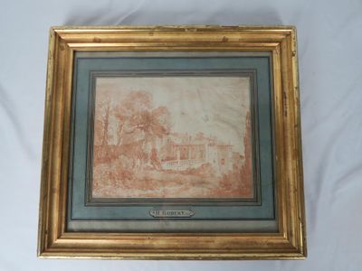 an image of a picture of a picture of a castle in a gold frame