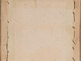 a painting of a square frame with torn edges on a brown background