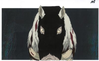 illustration animée représentant la tête d'un cheval aux crins blancs et noirs