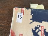 a piece of fabric with a map of the world on it