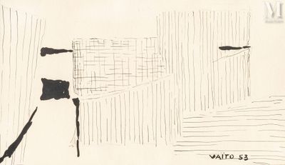 a black and white drawing of a room with a window
