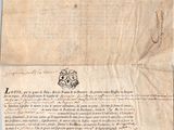 a piece of paper with a drawing of a coat of arms on it
