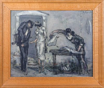une image d'un tableau représentant un homme et une femme dans une pièce