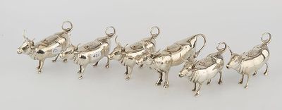 five silver oxen oxen on a white background with a white background