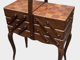 an image of a wooden dresser with drawers and a mirror