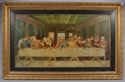 a painting of a painting of the last supper of jesus
