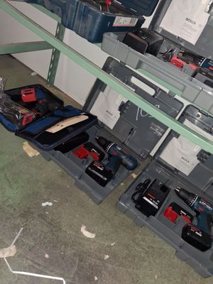 many tools that are sitting on a shelf in a room