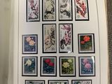 a book with a bunch of stamps on it