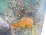 un tableau représentant un ours dans l'herbe