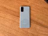 the back of a samsung galaxy s20 with a broken screen