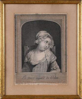 Jean-Baptiste GREUZE (1725-1805), D'après Le doux regard de …