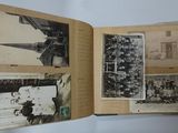 an open book with a bunch of old photos on it