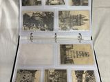 an open book with pictures of a train on it