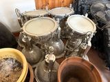 many different types of musical instruments on the table
