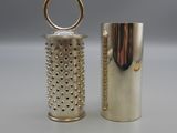pair of antique silver plated pepper shakers