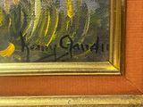a picture of a painting of bananas in a gold frame