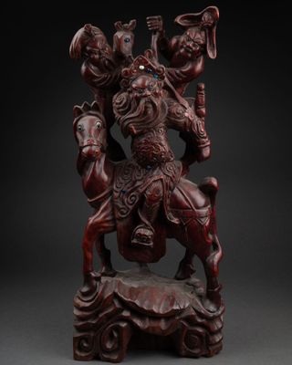 CHINE - XXème siècle. CAVALIER et personnages