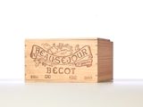 a wooden box with a label on it that says beaus jour becot