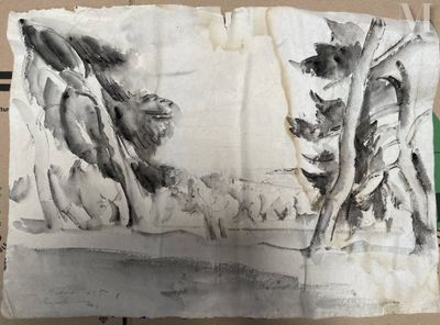 un dessin en noir et blanc d'un homme à cheval