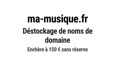 Nom de domaine ma-musique.fr. Catégorie: Musique et audio.