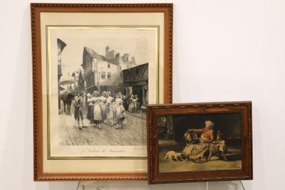 Suzanne LEGER (1897-1989) Scène d'intérieur animée au chat