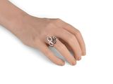 silver plated ring with cubic zirconia in the middle