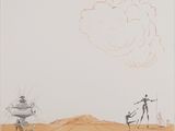 an image of a drawing of a man and a woman in a desert