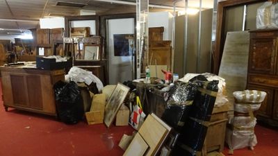 a room with a lot of furniture in it